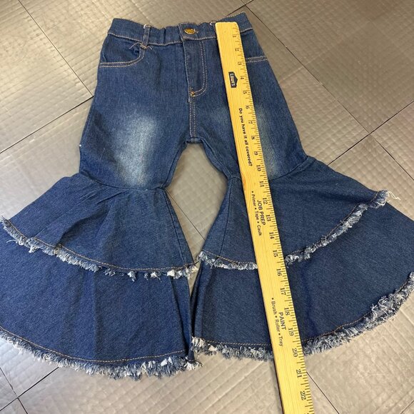 SAMGAMI BABY NEW RUFFLE FLARE JEANS 12-18 MONTHS - Picture 8 of 9